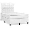 vidaXL Boxspring met matras kunstleer wit 120x200 cm