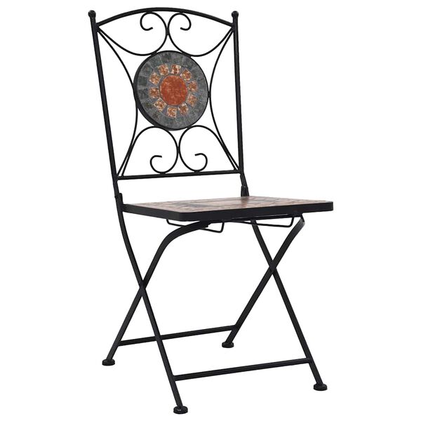 vidaXL Bistrostoelen moza&iuml;ek 2 st oranje en grijs
