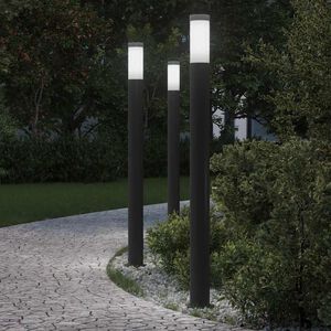 vidaXL Bolderverlichting 3 stuks 110 cm RVS IP44