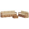 vidaXL Sofa-Sets 8 pcs Natuurlijk en Beige Massief Acaciahout