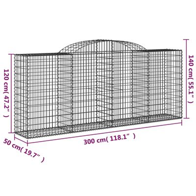 vidaXL Schanskorven 10 st gewelfd 300x50x120/140 cm ijzer