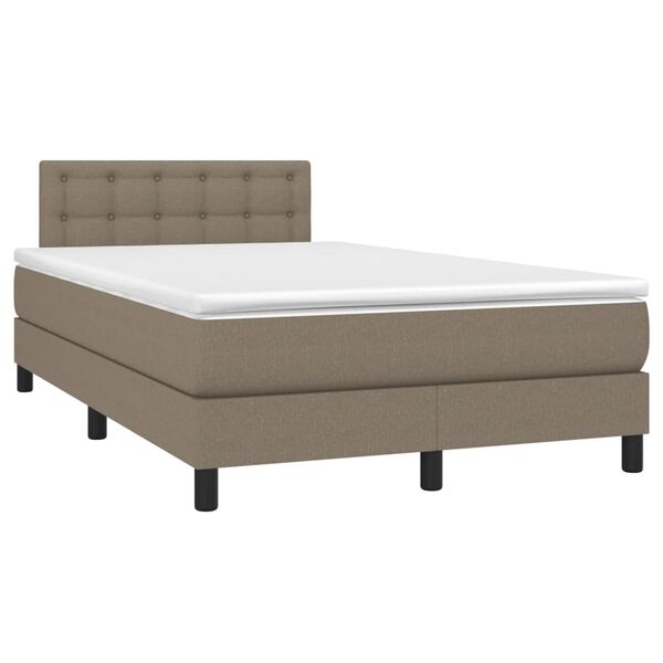 vidaXL Boxspring met matras en LED stof taupe 120x190 cm
