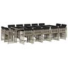 vidaXL 17-delige Tuinset met kussens poly rattan lichtgrijs