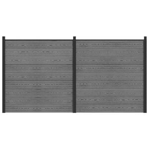 vidaXL Hek set 353 x 186 cm WPC en Aluminium Grijs