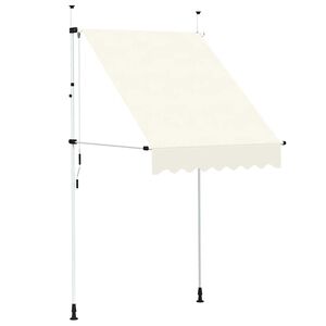vidaXL Luifel handmatig uittrekbaar 150 cm cr&egrave;me