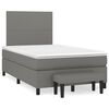 vidaXL Boxspring met matras stof donkerbruin 120x190 cm