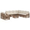 vidaXL Tuinbankenset 10 pcs Beige poly rattan