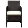vidaXL 4-delige Loungeset met kussens poly rattan bruin