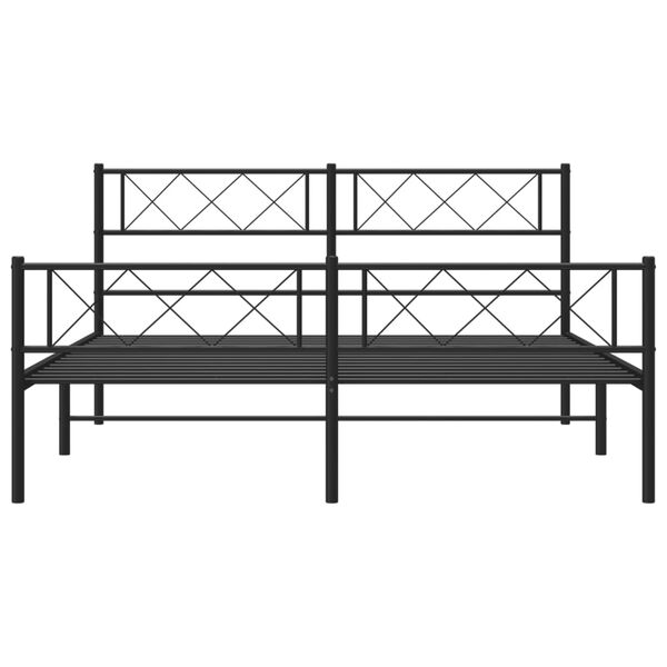 vidaXL Bedframe met hoofd- en voeteneinde metaal zwart 120x200 cm