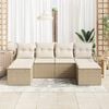 vidaXL Bankstel 6 pcs Beige poly rattan