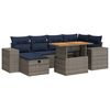 vidaXL 7-delige Loungeset met kussens poly rattan acacia bruin