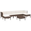 vidaXL 8-delige Loungeset met kussens poly rattan bruin