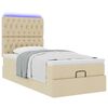 vidaXL Ottoman bed met matras en LED's 80x200cm stof cr&egrave;mekleurig