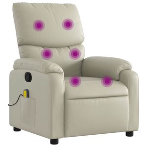 vidaXL Massagestoel van kunstleer in cr&egrave;mekleur