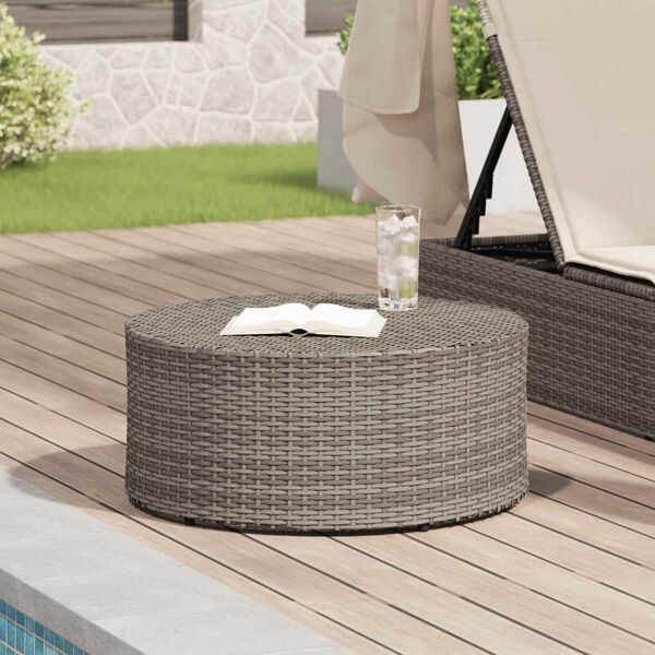 vidaXL Outdoor Koffietafels Grijs &Oslash; 68 x 30 cm Rattan