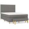 vidaXL Boxspring met matras stof donkergrijs 140x190 cm