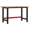vidaXL Werkbank 140x60x81,5 cm massief eikenhout lichtbruin