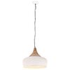 vidaXL Hanglamp industrieel E27 45 cm ijzer en massief hout wit