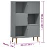 vidaXL Boekenkast MOLDE 90x35x133,5 cm massief grenenhout grijs