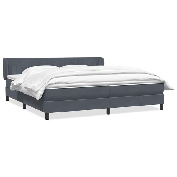 vidaXL Boxspringbed met matrassen 180x220 cm fluweel donkergrijs