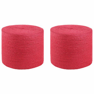 vidaXL 2 st 2 mm Rood 100% Tossa jute
