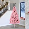 vidaXL Kunstmatig Voorverlicht Kerstboom met 300 LED Roze 240 cm PVC
