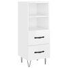 vidaXL Dressoir 34,5x34x90 cm bewerkt hout hoogglans wit