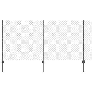 vidaXL gaashek met palen 10 x 1,2 m PVC-Coated Staal Grijs Mesh