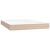 vidaXL Pocketveringmatras medium 140x190x20 cm kunstleer cappuccinokleurig