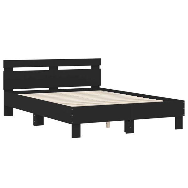 vidaXL Bedframe met hoofdeinde bruin eikenkleur 120x190 cm