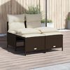 vidaXL 4-delige Loungeset met kussens poly rattan bruin