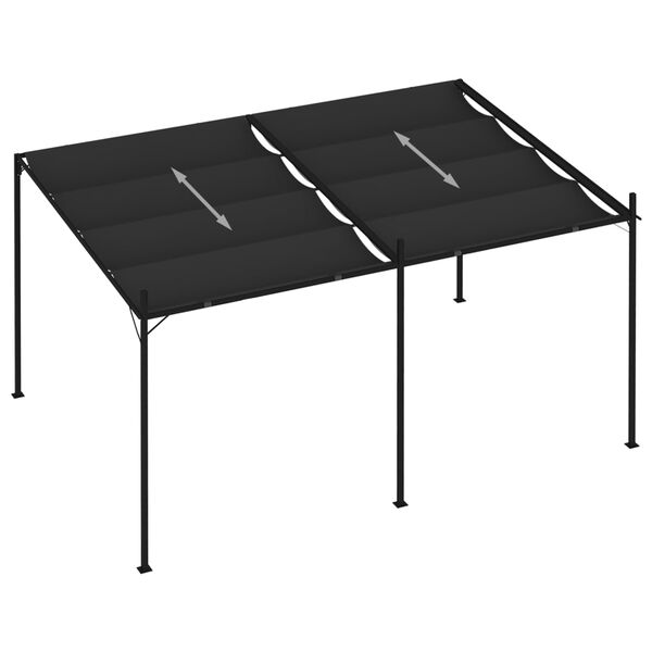 vidaXL Prieel met uittrekbaar dak 400x300x233 cm antracietkleurig