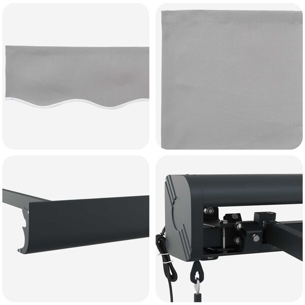 vidaXL Markies Lichtgrijs 350 x 250 x 165 cm Polyester en Aluminium