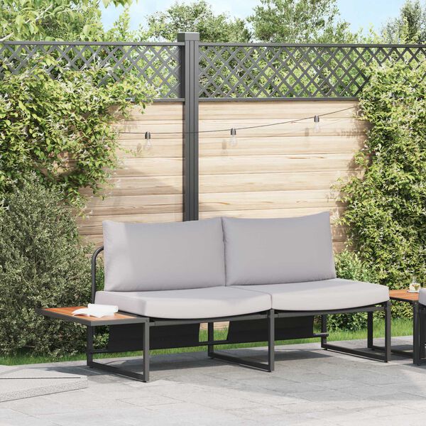 vidaXL Tuinbank met kussen Bruin 200.5 x 70 x 85.5cm Metaal