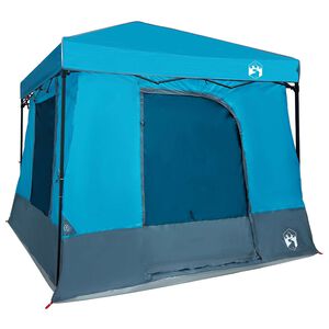 vidaXL Camping Tent Set met dak met opslag 2 pcs Blauw Taffeta en Stof