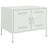 vidaXL Salontafel 68x50x50,5 cm staal wit