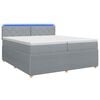 vidaXL Boxspringbed met matras Lichtgrijs 200 x 200 cm Stof