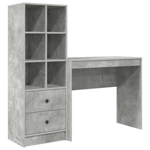 vidaXL Bureau Beton Grijs 135,5 x 40 x 127 cm 2 st