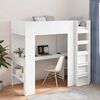 vidaXL Loft Bedframe met Bureau Wit 90 x 190 cm Bewerkt hout
