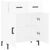 vidaXL Dressoir 69,5x34x90 cm bewerkt hout hoogglans wit