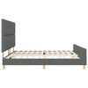 vidaXL Bedframe met hoofdeinde Donkergrijs 200 x 200 cm Stof