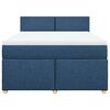 vidaXL Boxspring met matras stof blauw 140x200 cm