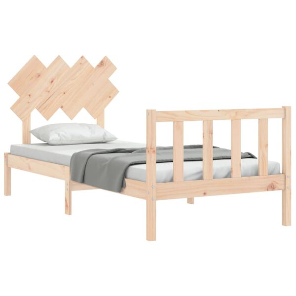vidaXL Bedframe met hoofdbord massief hout