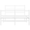 vidaXL Bedframe met hoofd- en voeteneinde metaal wit 120x200 cm