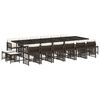 vidaXL 17-delige Tuinset met kussens poly rattan bruin
