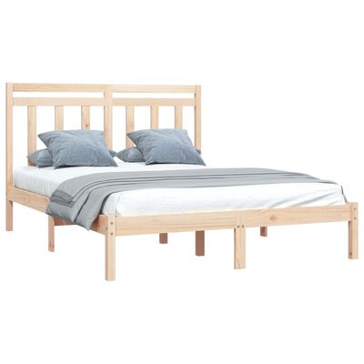 vidaXL Bedframe massief hout 135x190 cm