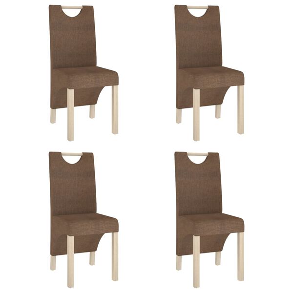 vidaXL Eetkamerstoelen 4 st stof bruin