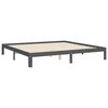 vidaXL Bedframe met hoofdbord massief hout grijs 200x200 cm