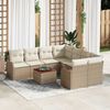 vidaXL Tuin Sofa Set 9 pcs Beige en wit