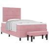 vidaXL Boxspring bed met hoofdeinde Roze 190 x 120 cm Fluweel